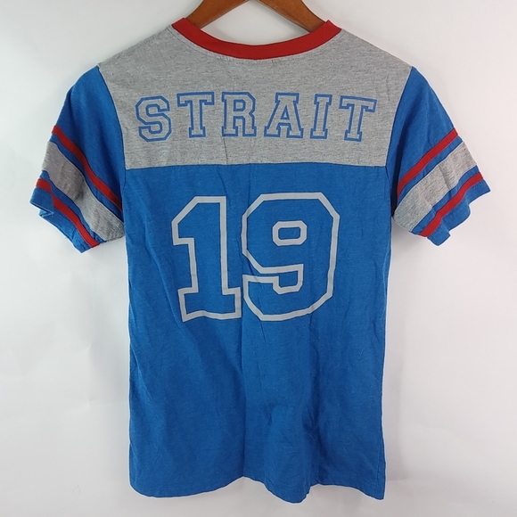 George Strait S Blue Red Gray T Top - Picture 4 of 6